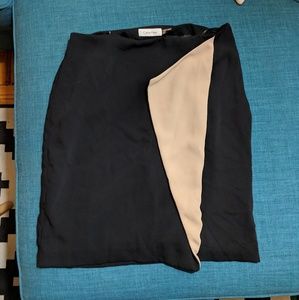 Calvin Klein Black Skirt with Flowy Tan Panel